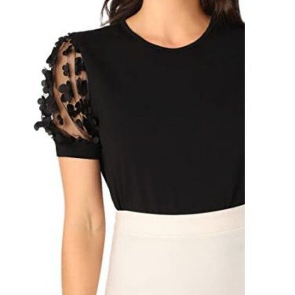 ROMWE Women's Summer Short Sleeve Blouse Tops - Picture 4 of 5